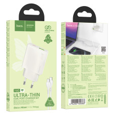 Мережевий зарядний пристрій Hoco N45 Biscuit PD30W+QC3.0 Type-C to Type-C