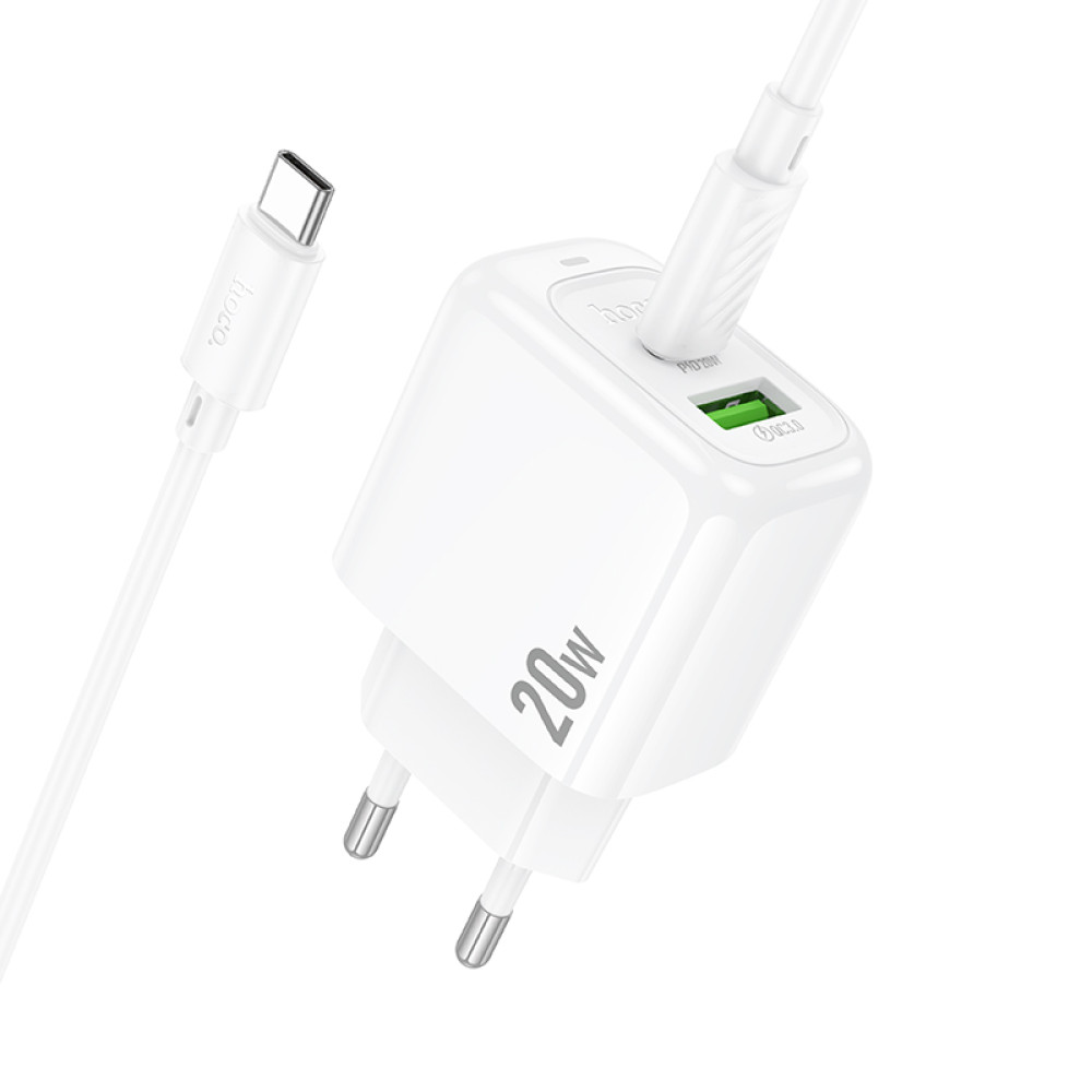 Мережевий зарядний пристрій Hoco CS54A Surplus PD20W+QC3.0 Type-C to Type-C