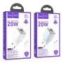 Мережевий зарядний пристрій Hoco N46 Glorious PD20W+QC3.0 Type-C to Type-C