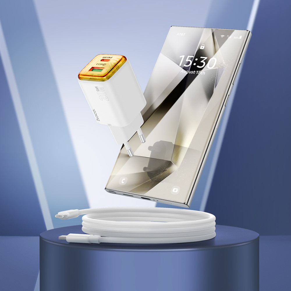 Мережевий зарядний пристрій Hoco N52 Monsoon PD20W+QC3.0 Type-C to Type-C