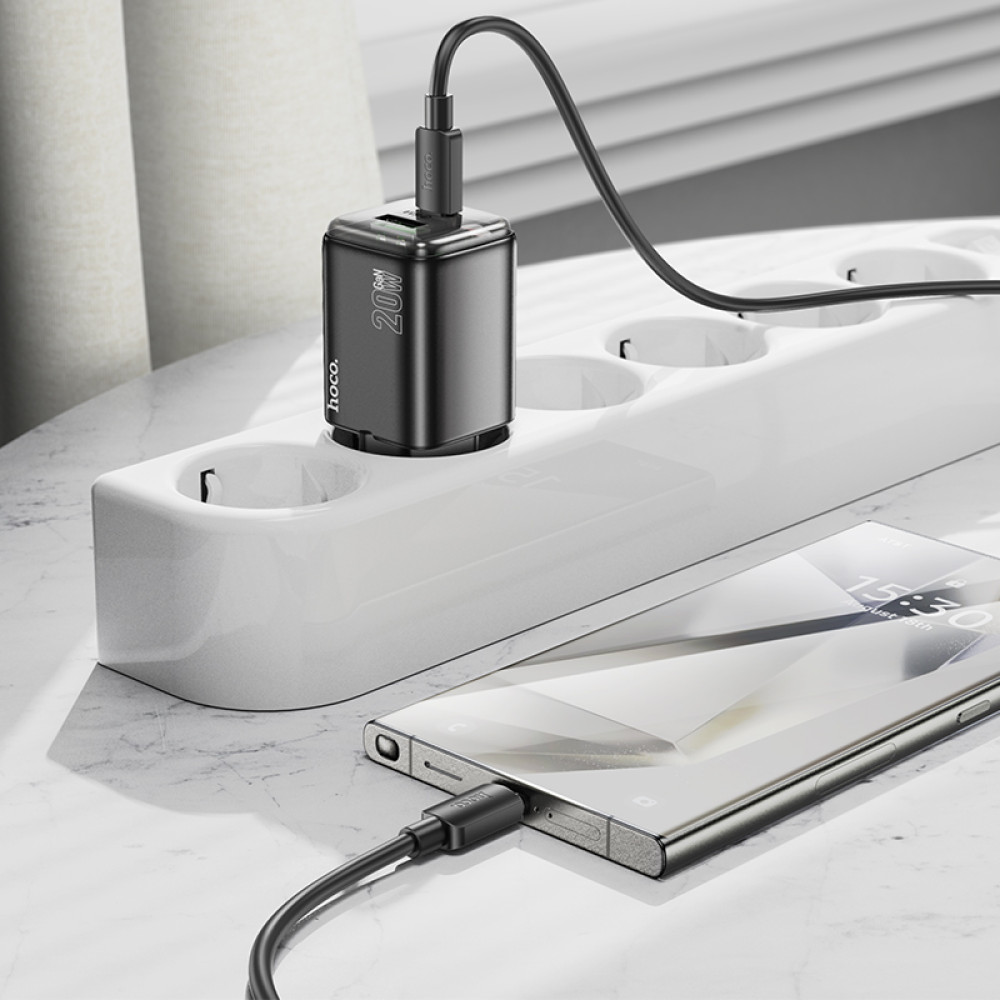 Мережевий зарядний пристрій Hoco N52 Monsoon PD20W+QC3.0 Type-C to Type-C