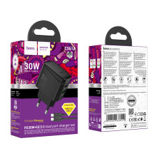Мережевий зарядний пристрій Hoco CS61A Bright GaN PD30W+QC3.0 Type-C to Type-C