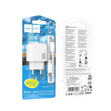 Мережевий зарядний пристрій Hoco CS55A Surplus GaN PD30W+QC3.0 Type-C to Type-C