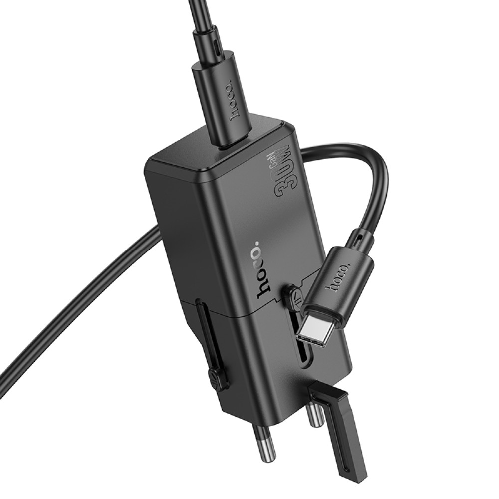 Мережевий зарядний пристрій Hoco AC25 Mini universal travel GaN PD30W Type-C to Type-C (EU,US,UK,AUS)