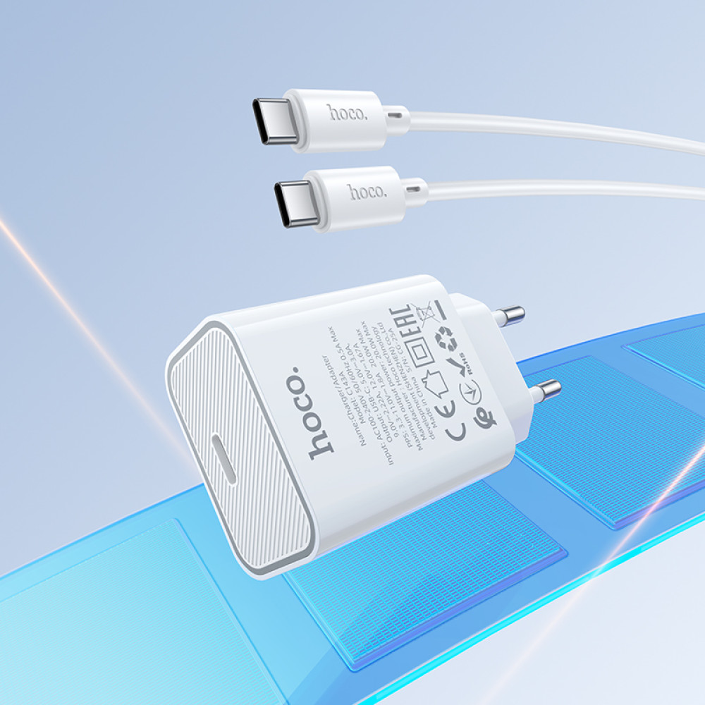 Мережевий зарядний пристрій Hoco C143A Benefit PD20W Type-C to Type-C