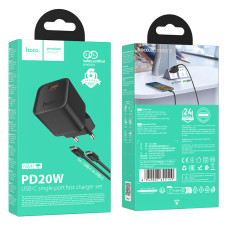 Мережевий зарядний пристрій Hoco N64 Ingenious GaN PD20W Type-C to Type-C