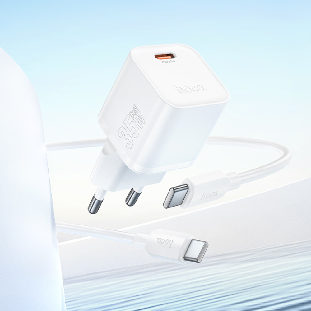 Мережевий зарядний пристрій Hoco N66 Ingenious GaN PD35W Type-C to Type-C