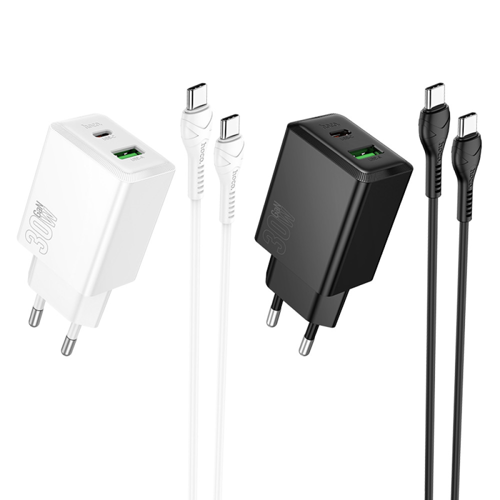 Мережевий зарядний пристрій Hoco N71 Nuevo GaN PD30W+QC3.0 Type-C to Type-C