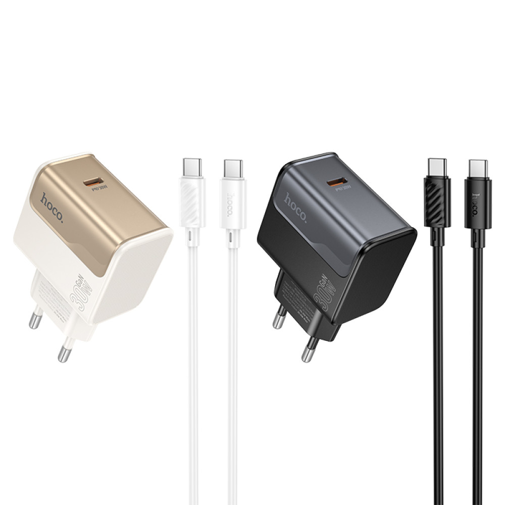Мережевий зарядний пристрій Hoco CS72A Star Speed GaN PD30W Type-C to Type-C