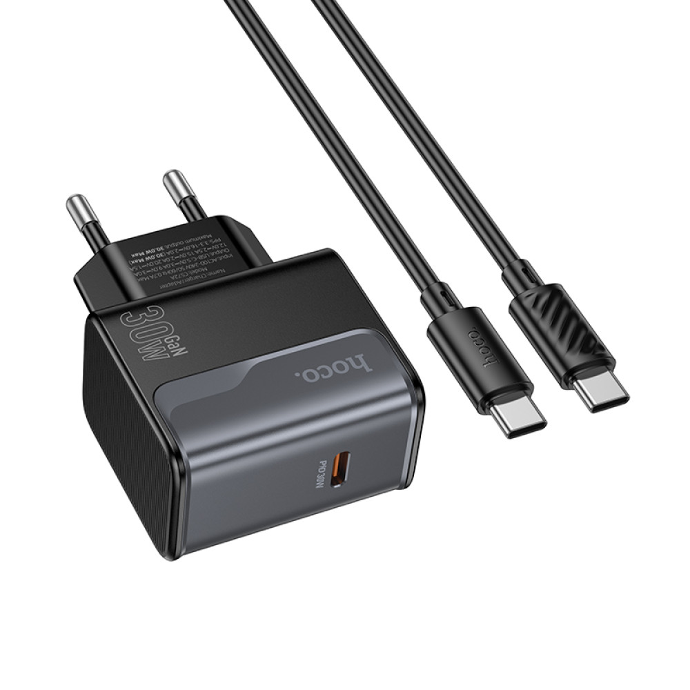 Мережевий зарядний пристрій Hoco CS72A Star Speed GaN PD30W Type-C to Type-C