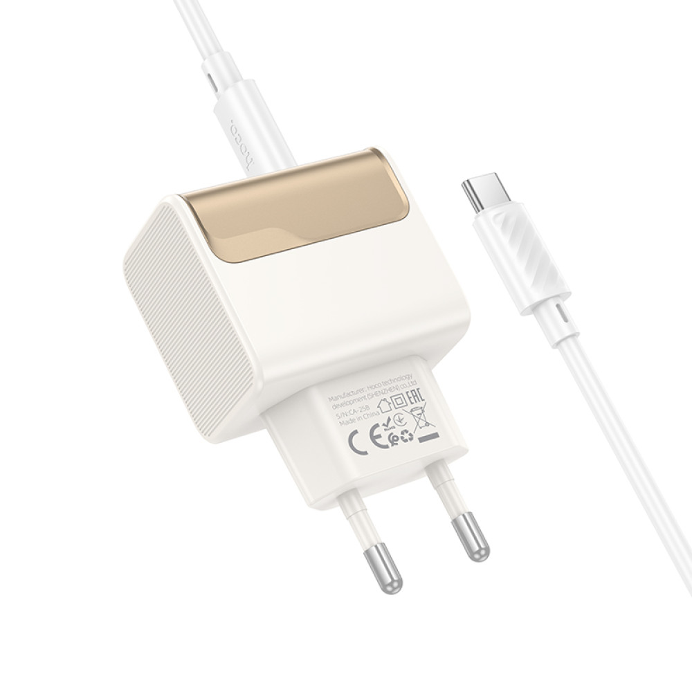Мережевий зарядний пристрій Hoco CS72A Star Speed GaN PD30W Type-C to Type-C