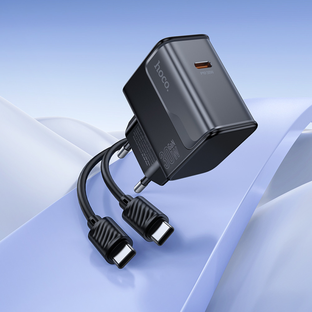 Мережевий зарядний пристрій Hoco CS72A Star Speed GaN PD30W Type-C to Type-C
