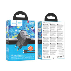 Мережевий зарядний пристрій Hoco CS73A Star Speed GaN PD30W+QC3.0 Type-C to Type-C