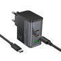 Мережевий зарядний пристрій Hoco CS75A Star Speed GaN PD70W+QC3.0 Type-C to Type-C