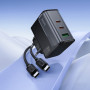 Мережевий зарядний пристрій Hoco CS75A Star Speed GaN PD70W+QC3.0 Type-C to Type-C