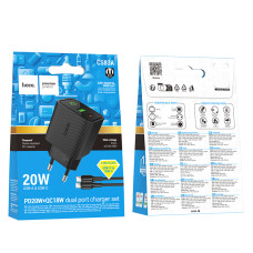 Мережевий зарядний пристрій Hoco CS83A Excellent PD20W+QC3.0 Type-C to Type-C