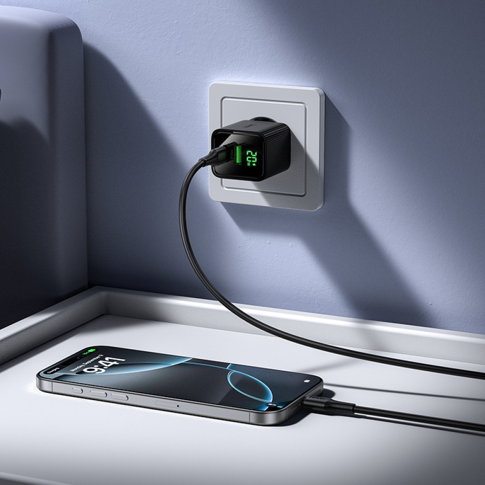 Мережевий зарядний пристрій Hoco CS83A Excellent PD20W+QC3.0 Type-C to Type-C