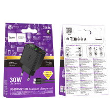 Мережевий зарядний пристрій Hoco CS84A Excellent PD30W+QC3.0 Type-C to Type-C