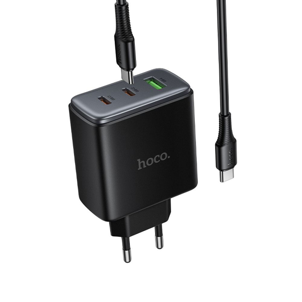 Мережевий зарядний пристрій Hoco C160A Upgrade GaN PD65W+QC3.0 Type-C to Type-C