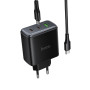 Мережевий зарядний пристрій Hoco C160A Upgrade GaN PD65W+QC3.0 Type-C to Type-C