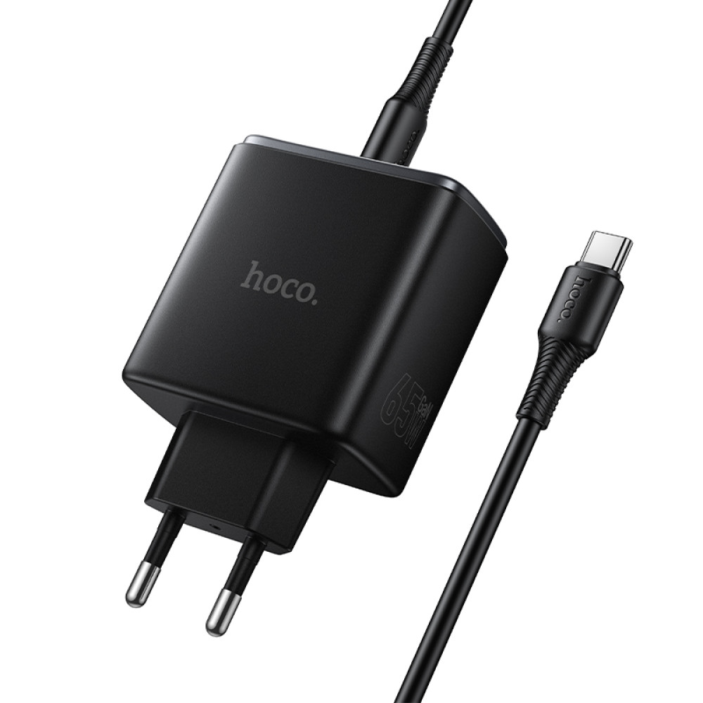 Мережевий зарядний пристрій Hoco C160A Upgrade GaN PD65W+QC3.0 Type-C to Type-C