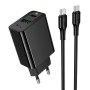 Мережевий зарядний пристрій Hoco CS95A Leader GaN PD30W+QC3.0 Type-C to Type-C
