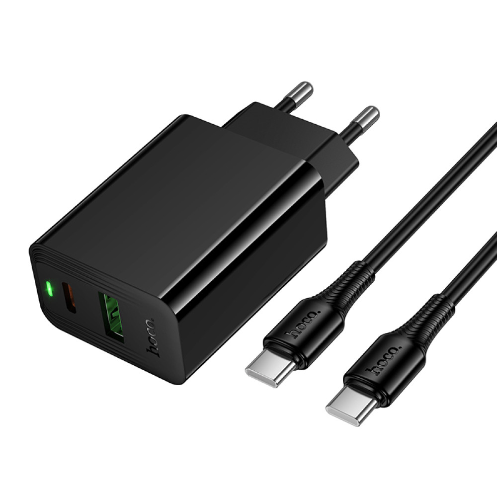 Мережевий зарядний пристрій Hoco CS95A Leader GaN PD30W+QC3.0 Type-C to Type-C