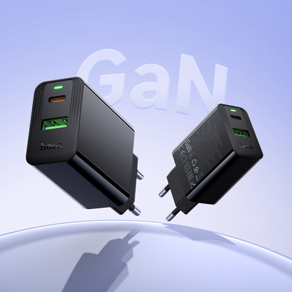 Мережевий зарядний пристрій Hoco CS95A Leader GaN PD30W+QC3.0 Type-C to Type-C