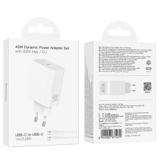 Мережевий зарядний пристрій Hoco C162A Source GaN PD40W Type-C to Type-C