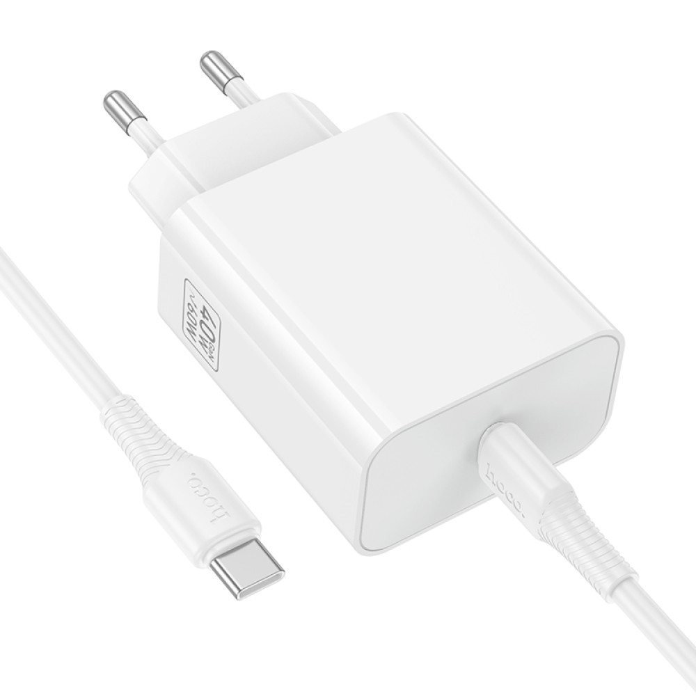 Мережевий зарядний пристрій Hoco C162A Source GaN PD40W Type-C to Type-C