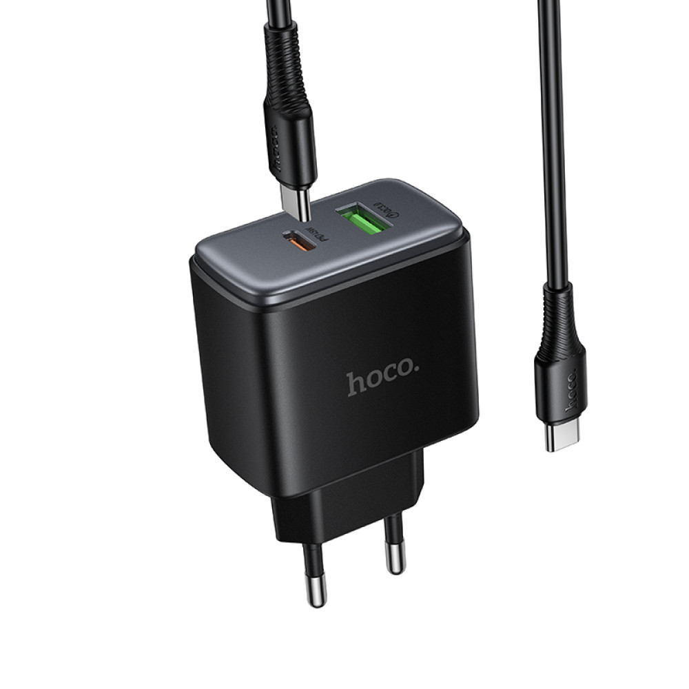 Мережевий зарядний пристрій Hoco C158A Upgrade GaN PD45W+QC3.0 Type-C to Type-C