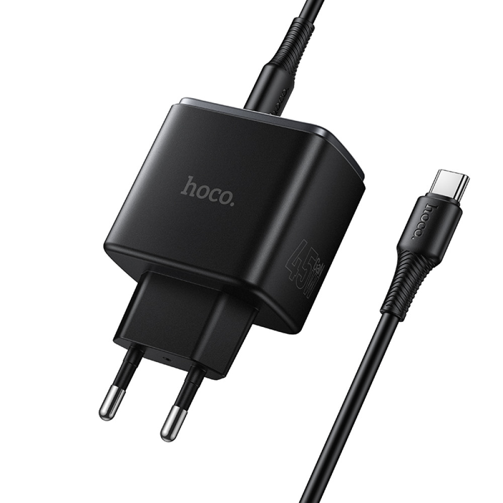 Мережевий зарядний пристрій Hoco C158A Upgrade GaN PD45W+QC3.0 Type-C to Type-C