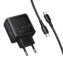 Мережевий зарядний пристрій Hoco C158A Upgrade GaN PD45W+QC3.0 Type-C to Type-C