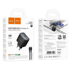 Мережевий зарядний пристрій Hoco C159A Upgrade GaN PD65W Type-C to Type-C