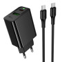 Мережевий зарядний пристрій Hoco CS94A Leader PD20W+QC3.0 Type-C to Type-C