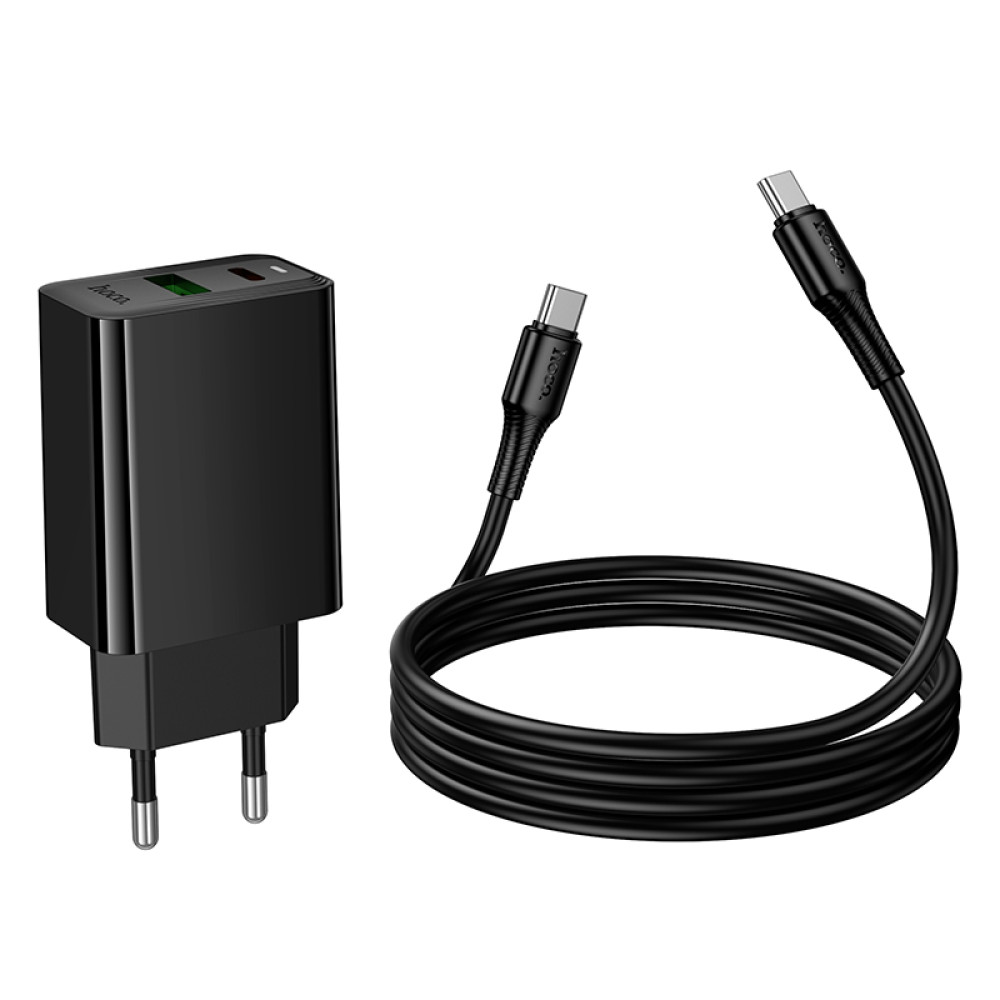 Мережевий зарядний пристрій Hoco CS94A Leader PD20W+QC3.0 Type-C to Type-C