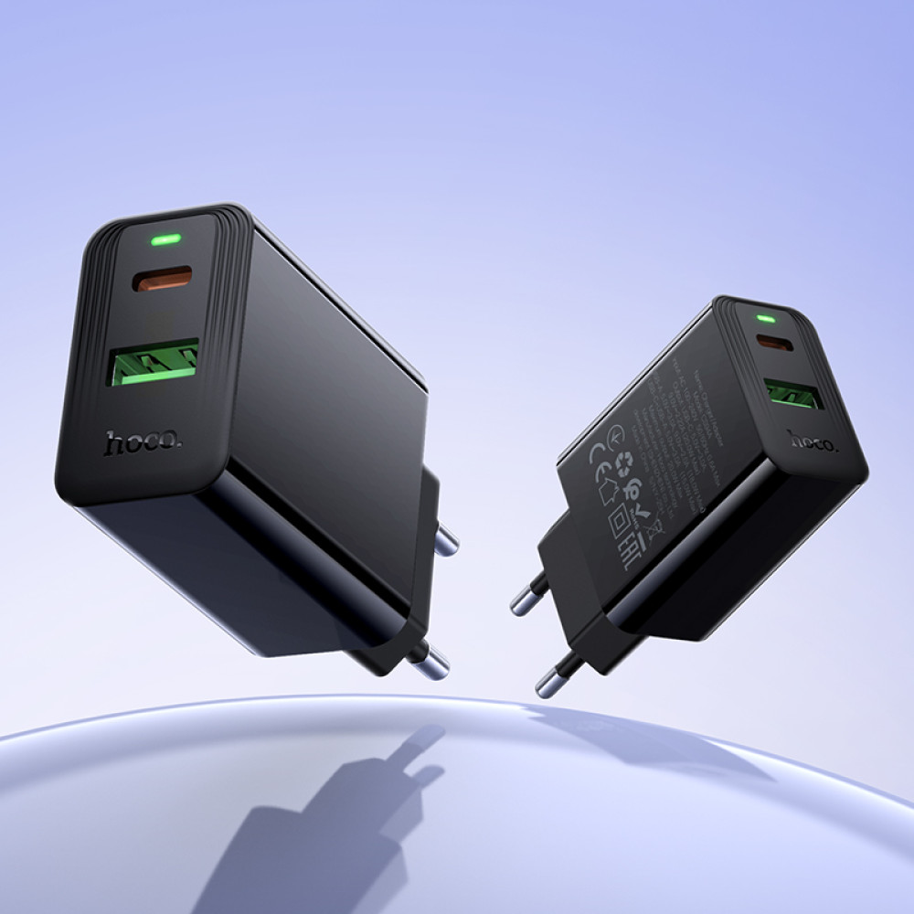 Мережевий зарядний пристрій Hoco CS94A Leader PD20W+QC3.0 Type-C to Type-C