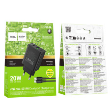 Мережевий зарядний пристрій Hoco CS94A Leader PD20W+QC3.0 Type-C to Type-C