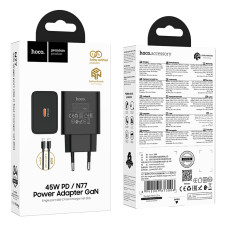 Мережевий зарядний пристрій Hoco N77 Star GaN PD45W Type-C to Type-C