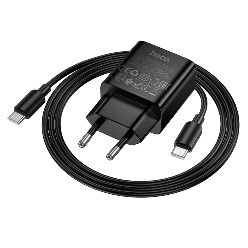 Мережевий зарядний пристрій Hoco N76 Star GaN PD25W Type-C to Type-C