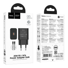 Мережевий зарядний пристрій Hoco N76 Star GaN PD25W Type-C to Type-C