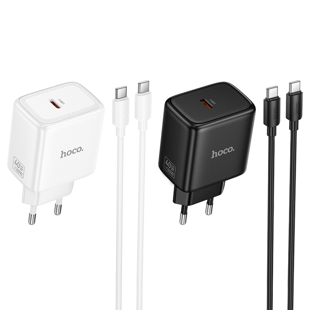 Мережевий зарядний пристрій Hoco N83 Profit GaN PD40W Type-C to Type-C