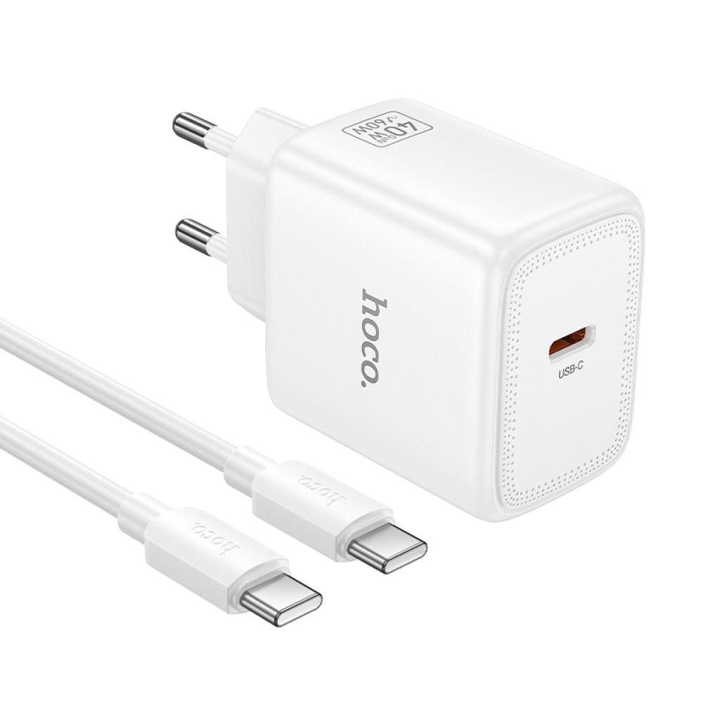 Мережевий зарядний пристрій Hoco N83 Profit GaN PD40W Type-C to Type-C