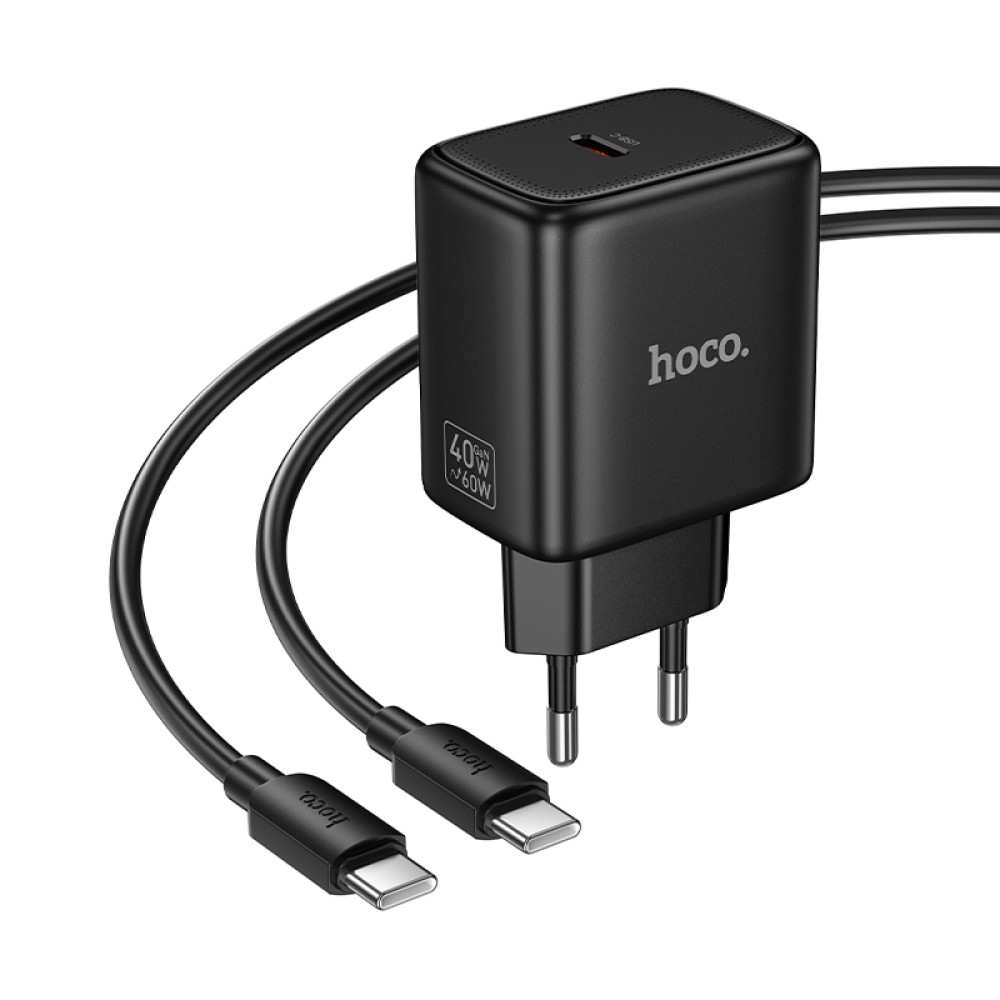 Мережевий зарядний пристрій Hoco N83 Profit GaN PD40W Type-C to Type-C