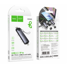 Card Reader Hoco HB56B Victory 3in1 Type-C+Lightning to SD+TF3.0+USB2.0 (480Mbps, 5Gbps)