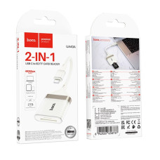 Card Reader (Перехідник OTG) Hoco UA40A Crystal 2in1 Type-C to SD+TF (max support 2TB) 480Mbps