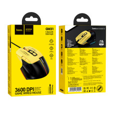 Мишка Games дротова Hoco GM31 Overlord з підсвіткою BLACK-YELLOW