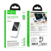 Портативний модем WiFi роутер Hoco HI42 WiFi6 2.4GHz (50Mbps, 150Mbps, 2000mAh, 2SIM Card)