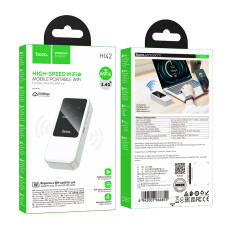 Портативний модем WiFi роутер Hoco HI42 WiFi6 2.4GHz (50Mbps, 150Mbps, 2000mAh, 2SIM Card)