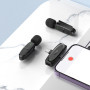 Бездротовий петличний мікрофон Hoco L15 Dual-mic Lightning+Type-C